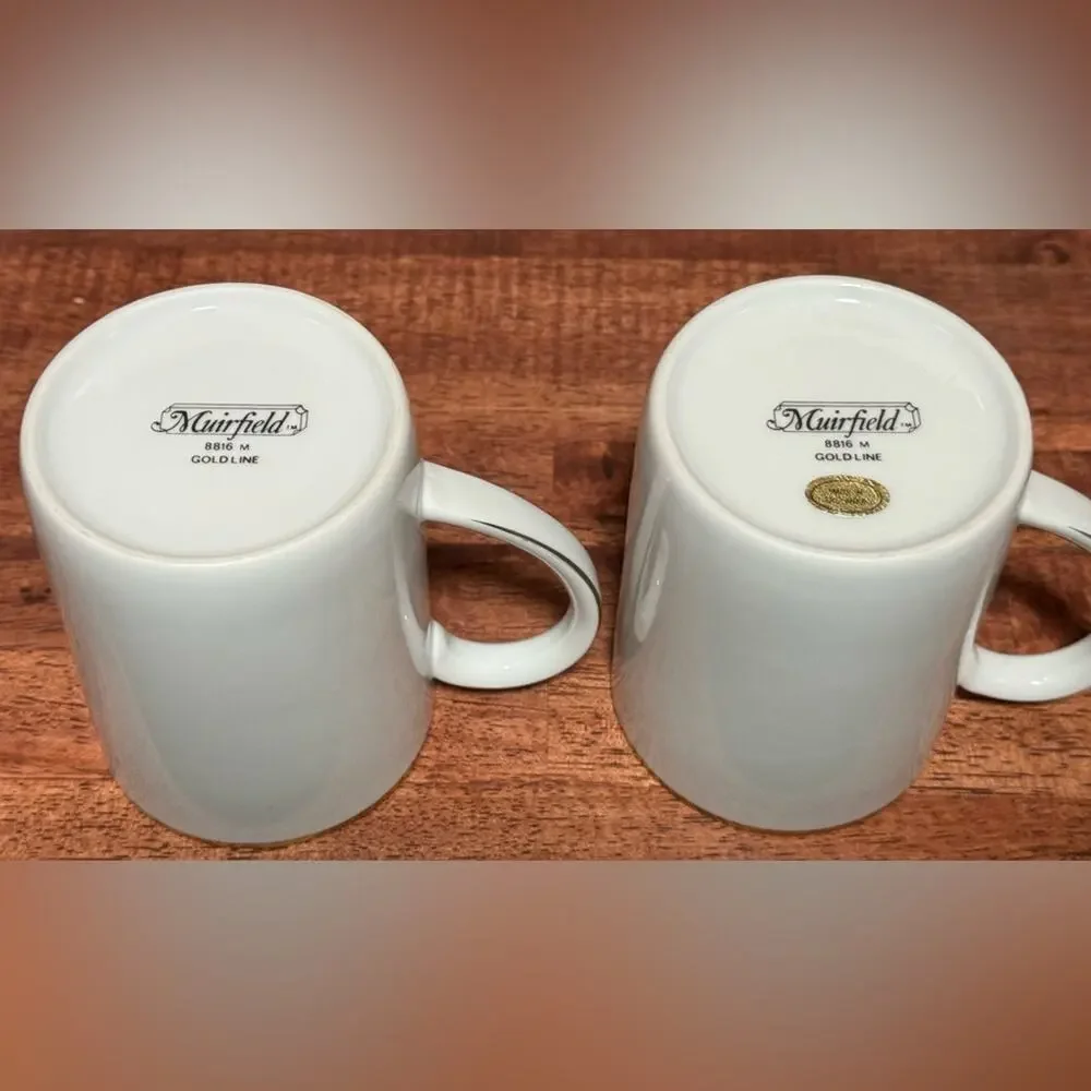 Muirfield Angel Mug Cup 8816 Gold White Christmas Holiday Coffee Tea 4 inch Vtg